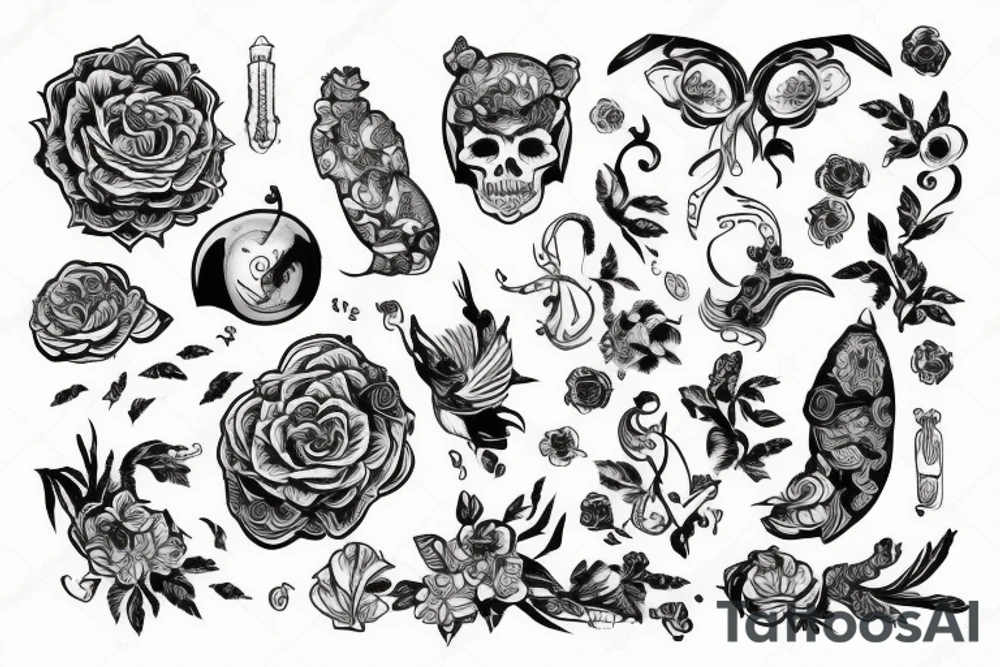 Цветок азалия, андерграунд tattoo idea