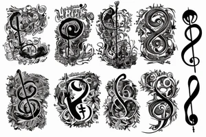 punks and treble clef tattoo idea