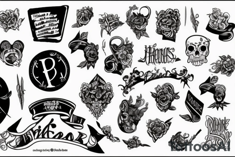 punks and treble clef tattoo idea