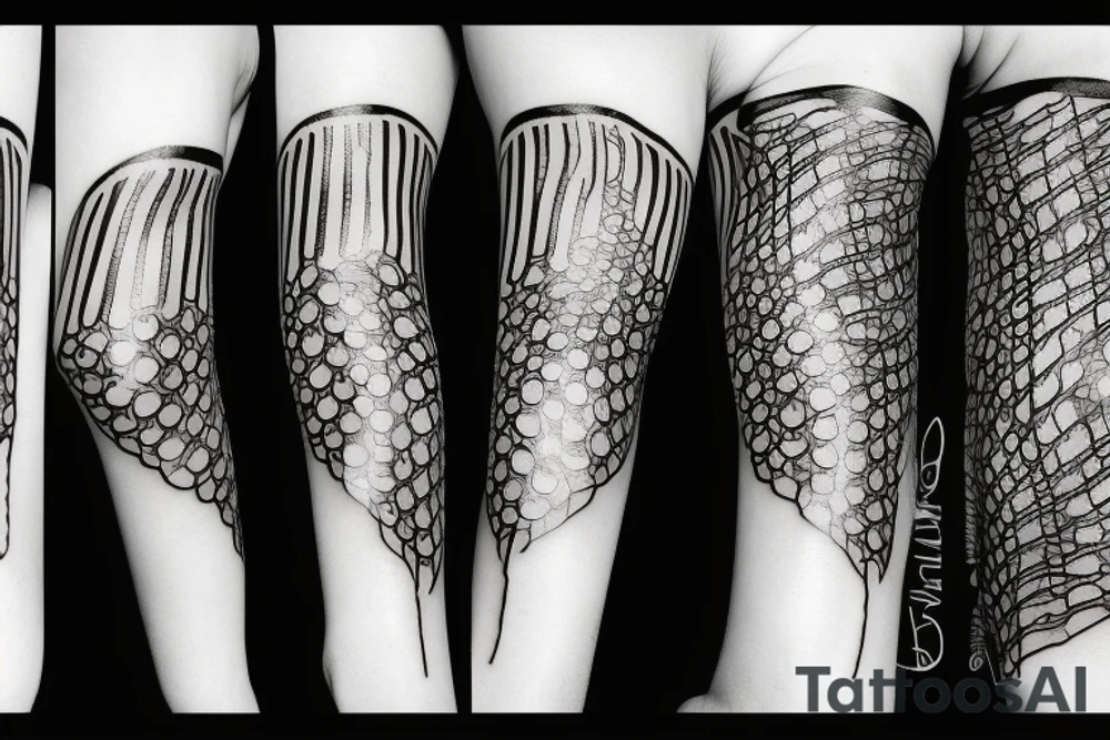 ribbed glass effect tattoo idea