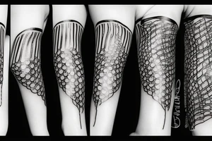 ribbed glass effect tattoo idea