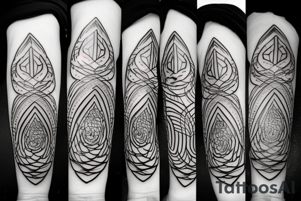 ribbed glass effect tattoo idea