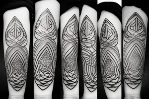 ribbed glass effect tattoo idea