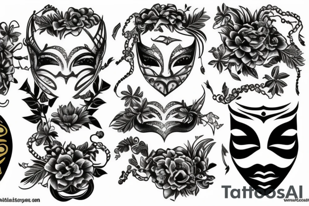 Mask
 gold tattoo idea