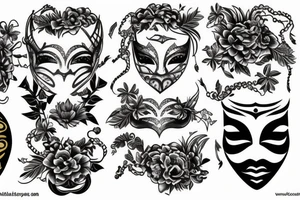 Mask
 gold tattoo idea