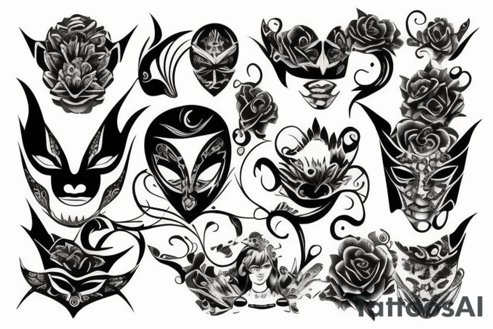 Mask
 gold tattoo idea