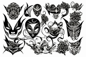 Mask
 gold tattoo idea