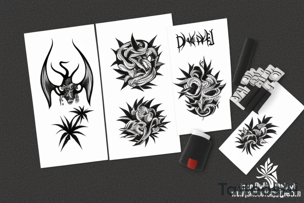 weed devil tattoo idea