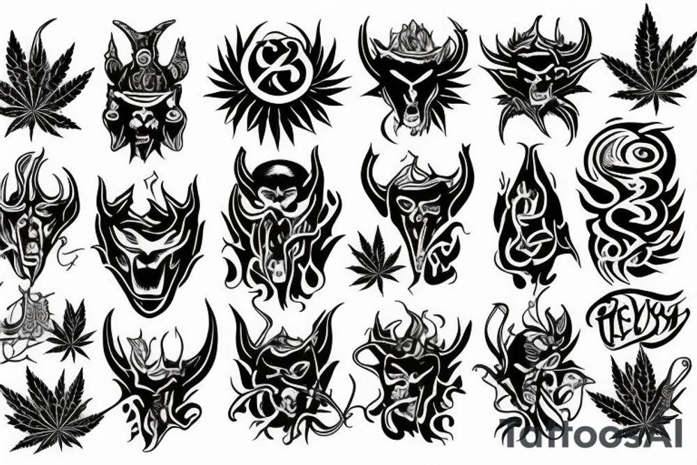 weed devil tattoo idea