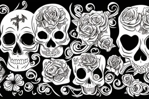 dead, skull, gothic tattoo idea