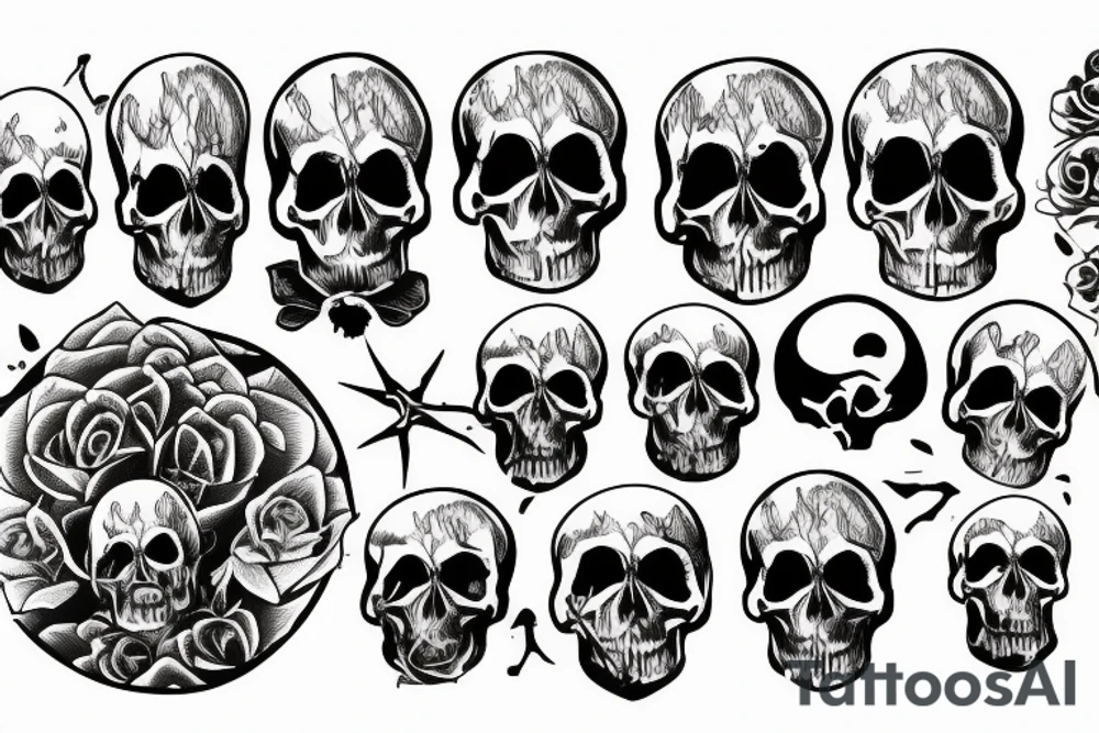 dead, skull, gothic tattoo idea