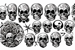 dead, skull, gothic tattoo idea