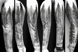 Sleeve with forest tattoo idea