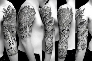 Sleeve with forest tattoo idea