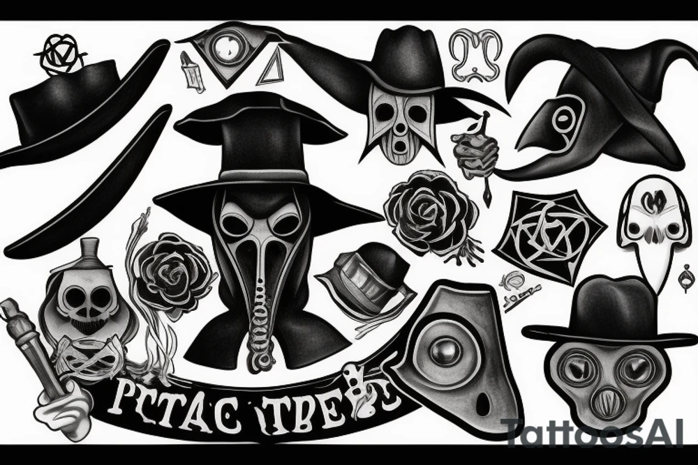 Plague doctor in triangle tattoo idea