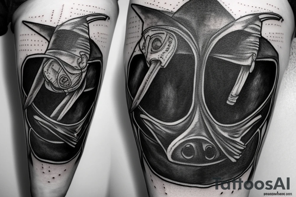 Plague doctor in triangle tattoo idea