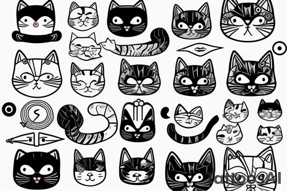 a cute cat tattoo idea