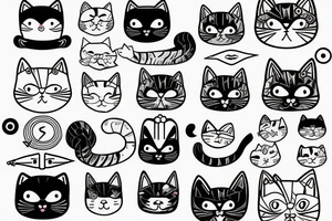 a cute cat tattoo idea