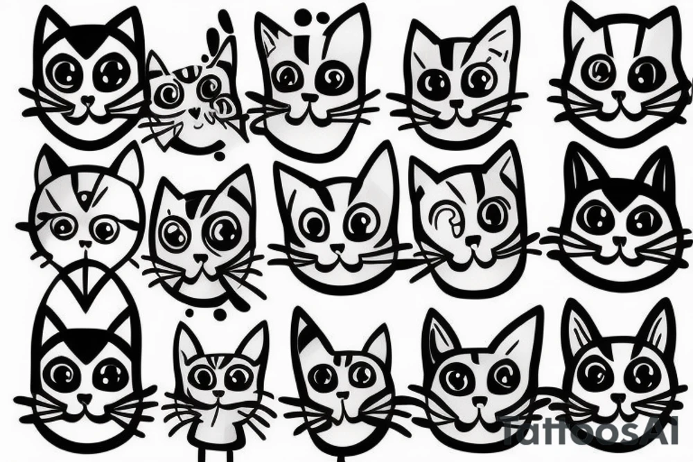 a cute cat tattoo idea