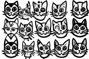 a cute cat tattoo idea