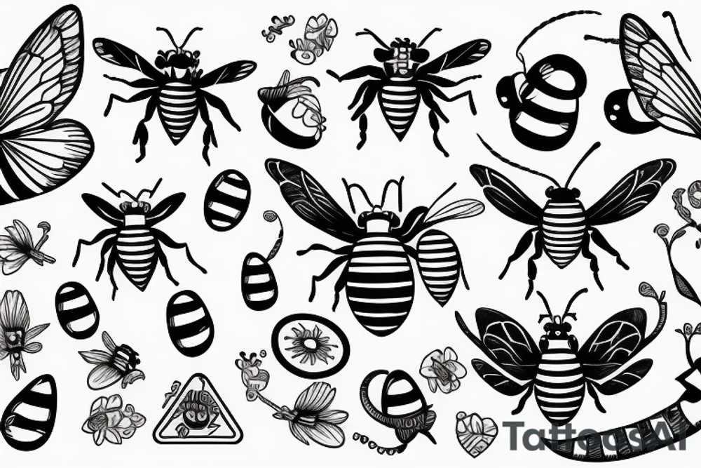 Construction bee tattoo idea