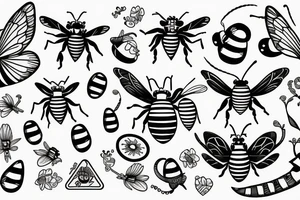 Construction bee tattoo idea