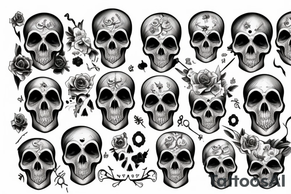 dead, skull, tattoo idea
