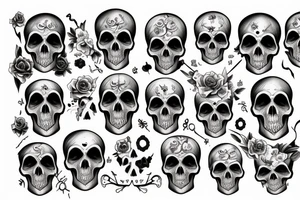 dead, skull, tattoo idea