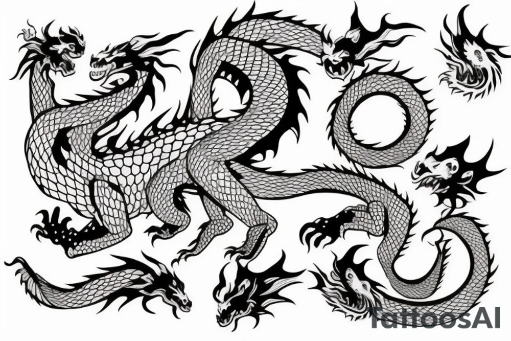Dragon Outline tattoo idea