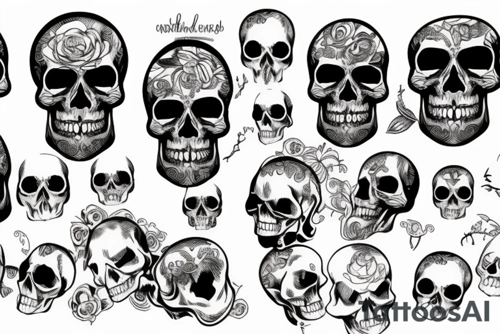 dead, skull, tattoo idea