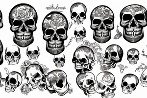 dead, skull, tattoo idea