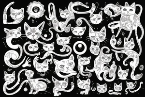 mechanical cat tattoo idea