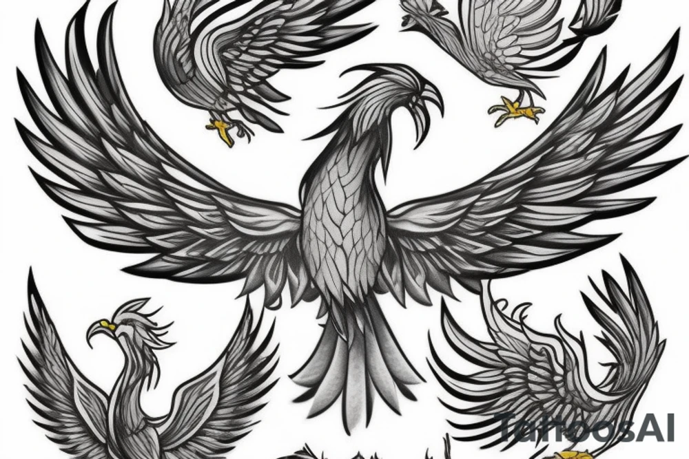 Paper Phoenix tattoo idea