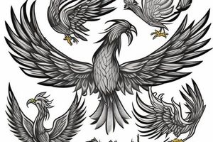 Paper Phoenix tattoo idea