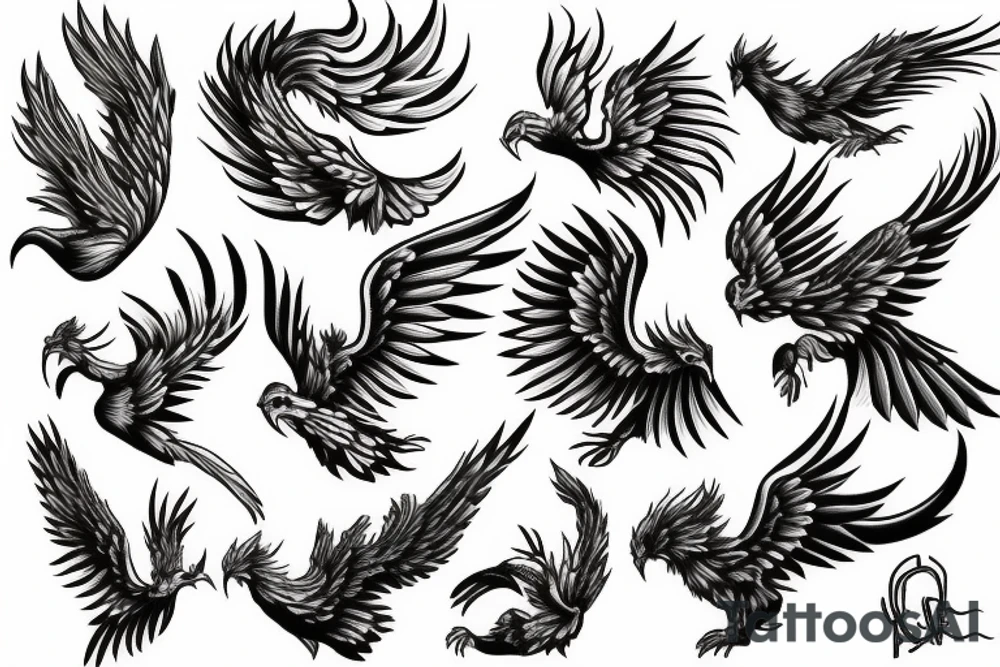 Paper Phoenix tattoo idea