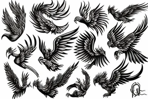 Paper Phoenix tattoo idea