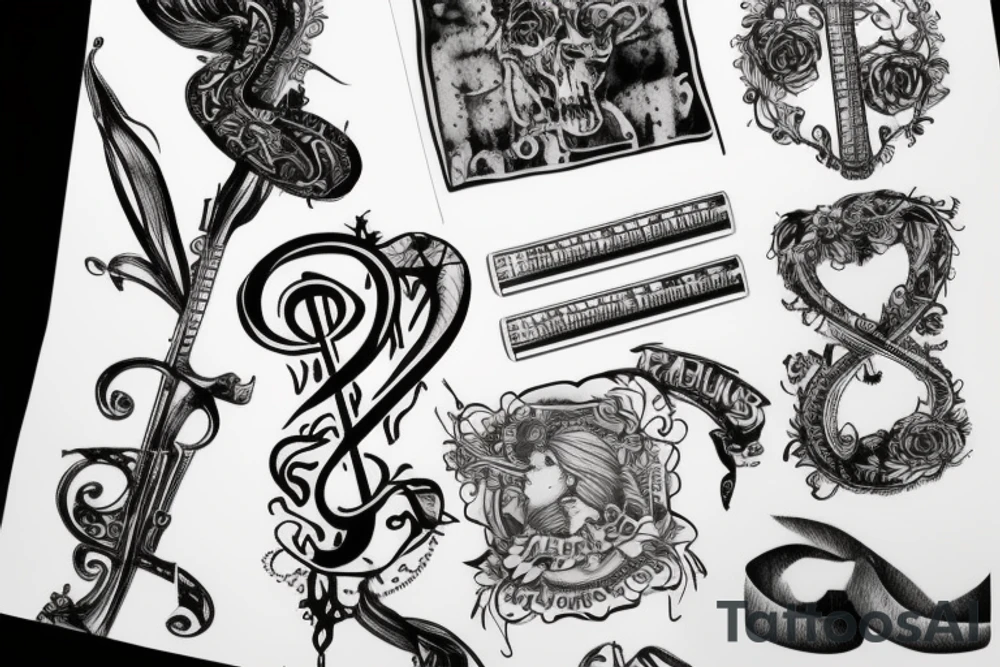 punks and treble clef tattoo idea