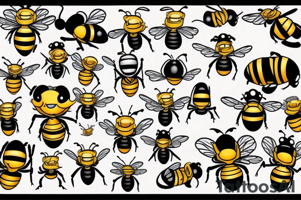 Construction bee tattoo idea