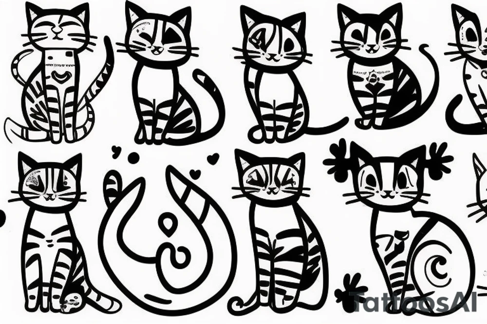 a cute cat tattoo idea