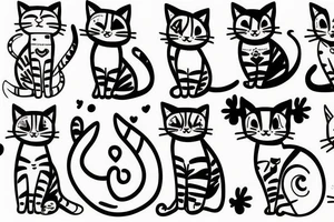 a cute cat tattoo idea