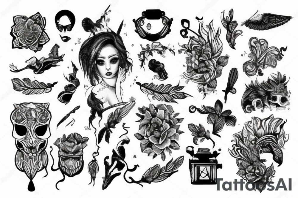 Череп карта tattoo idea