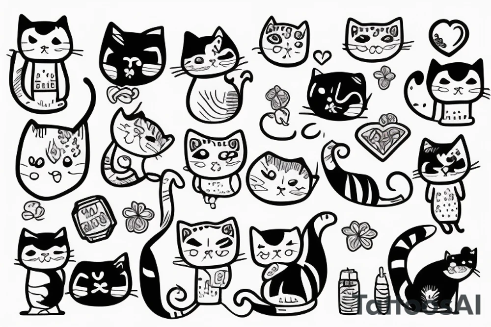 a cute cat tattoo idea