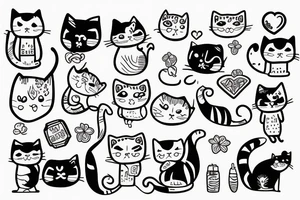 a cute cat tattoo idea
