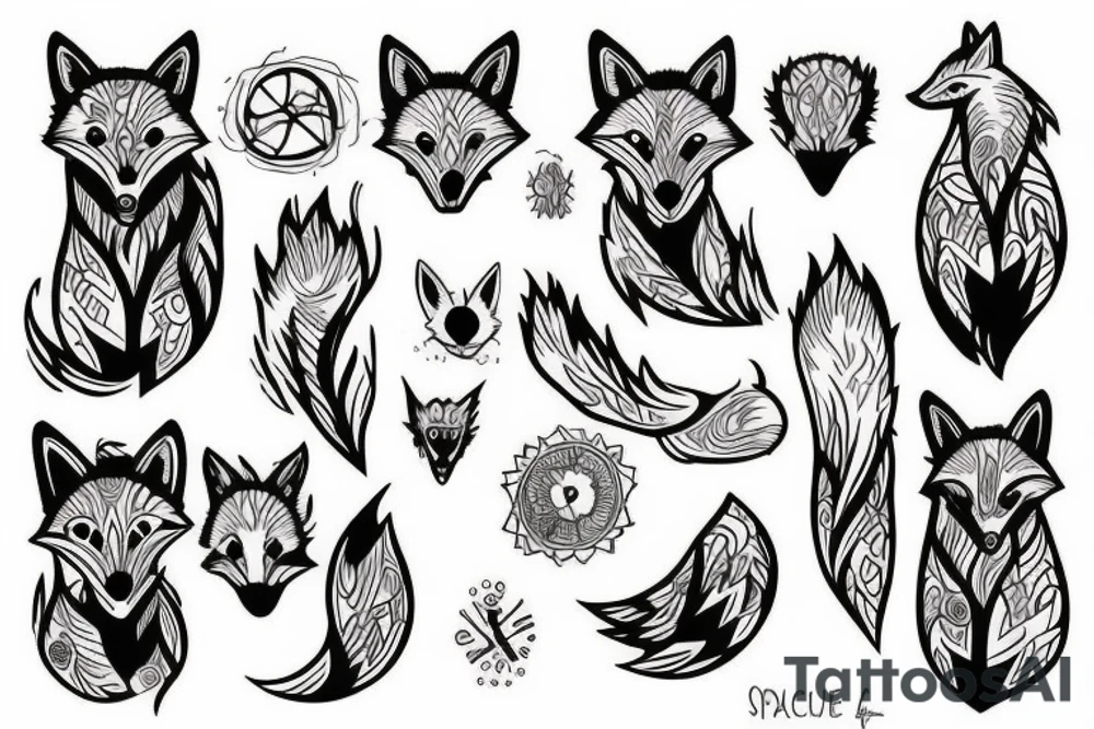 space fox tattoo idea