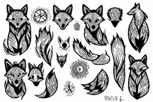 space fox tattoo idea