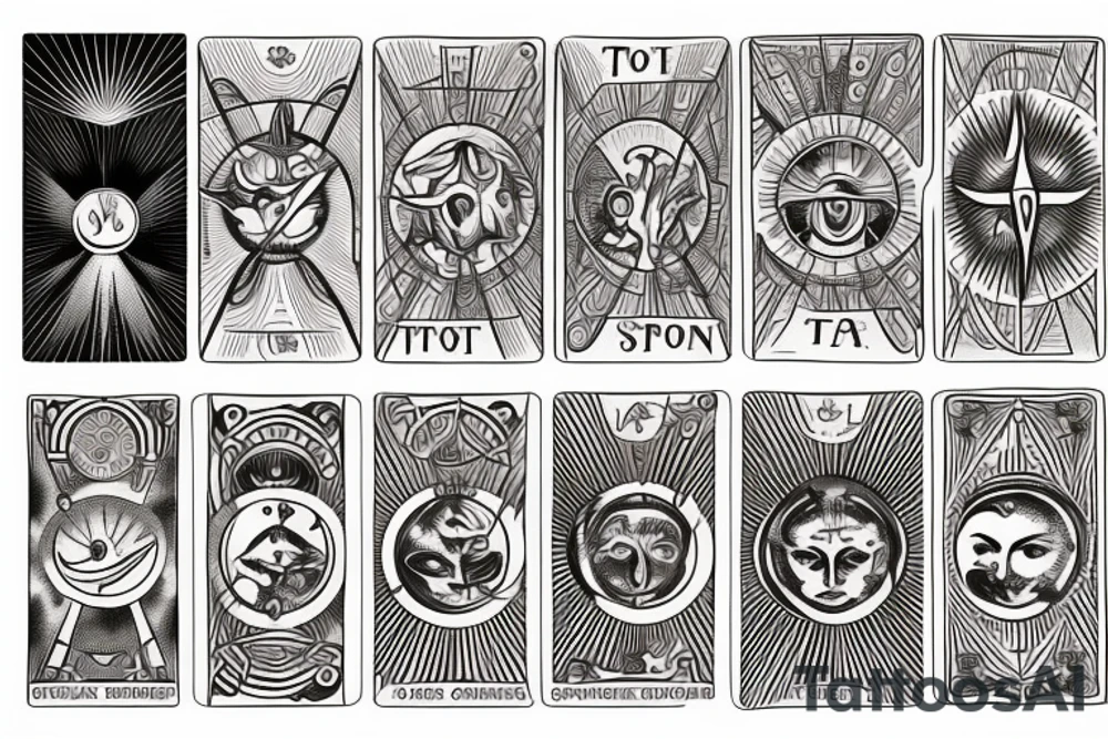 tarot card sun tattoo idea