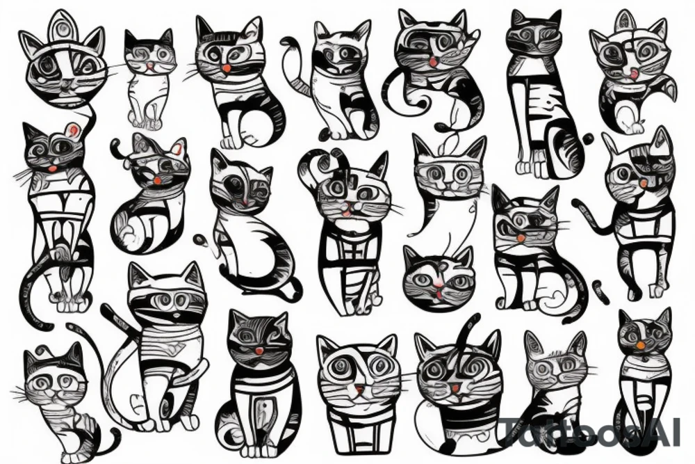 mechanical cat tattoo idea