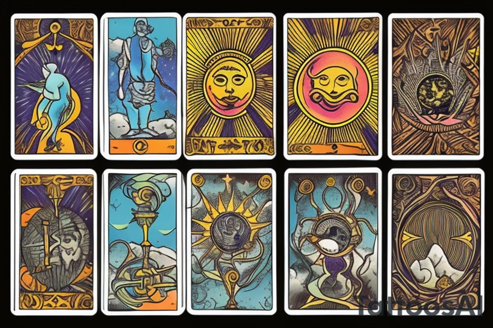 tarot card sun tattoo idea