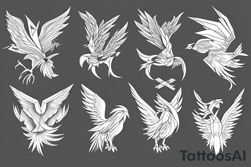 Origami Phoenix tattoo idea