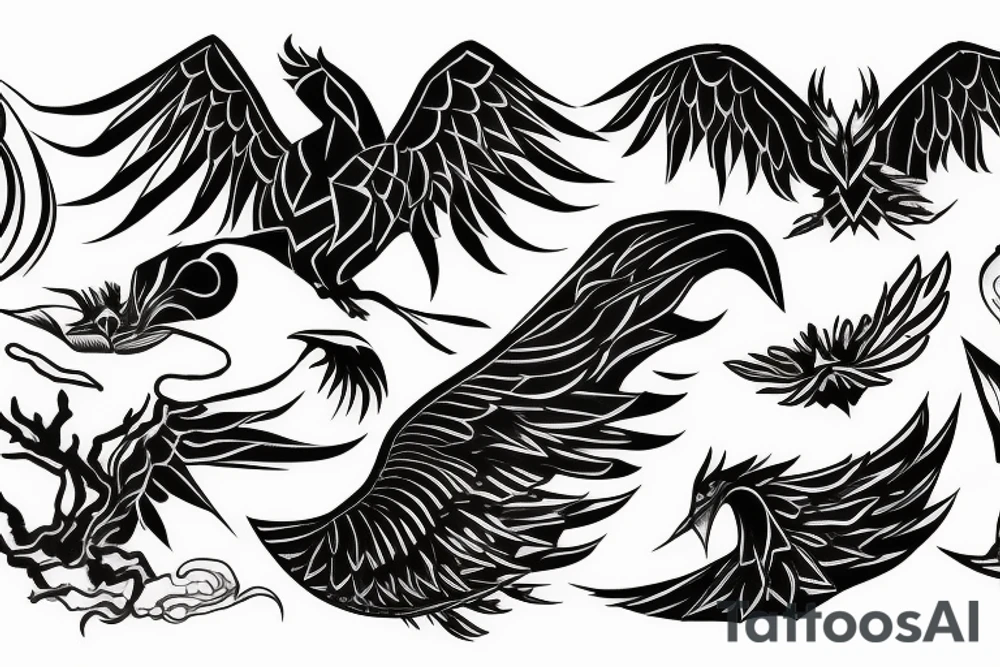Origami Phoenix tattoo idea